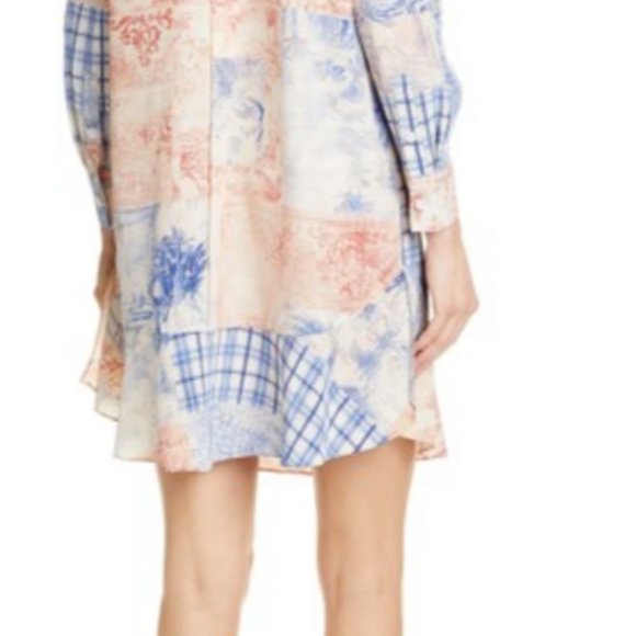 $498 NEW TORY BURCH Silk Patchwork shirt dress 8 - Picture 6 of 14